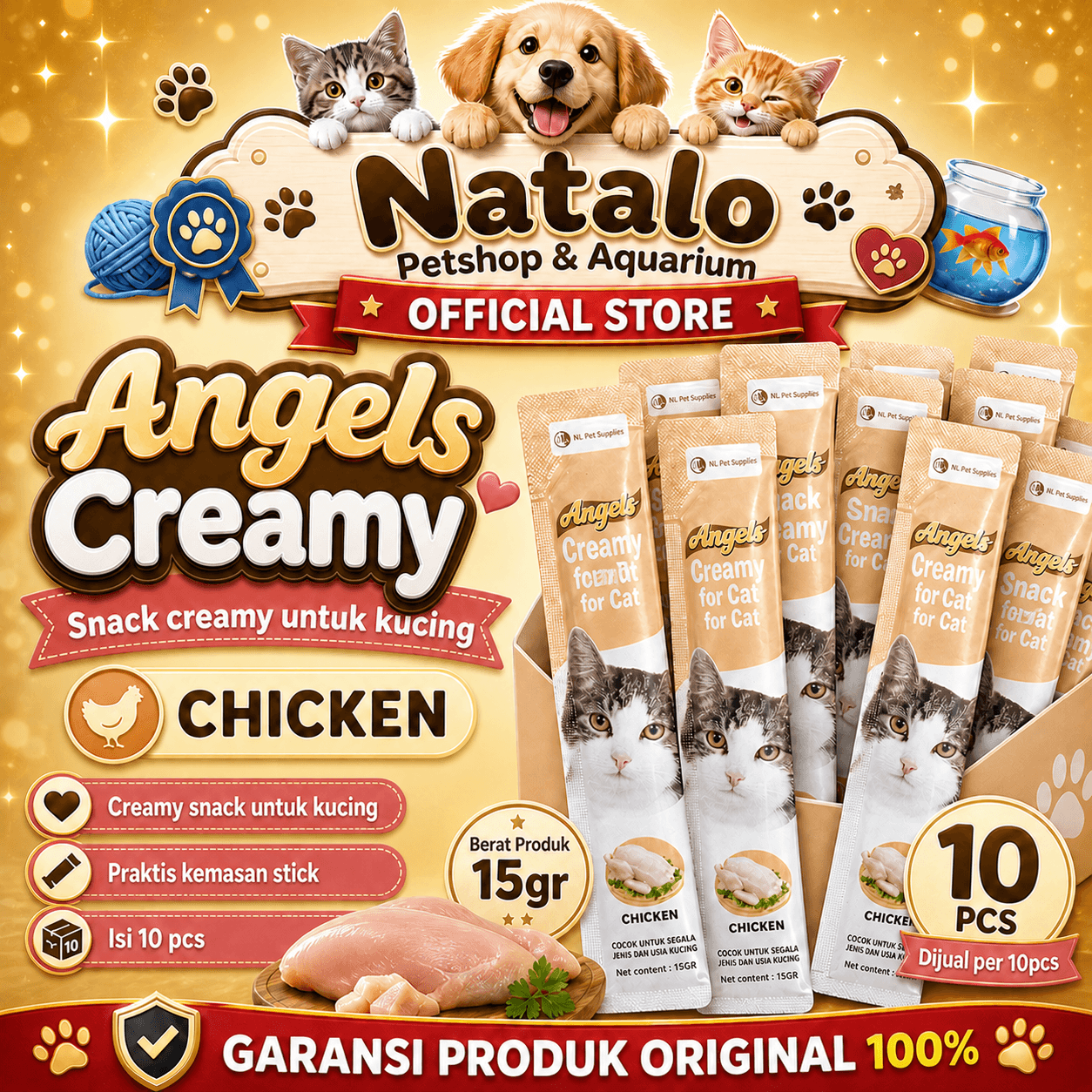 Angels Creamy Chicken 15gr x 10pcs